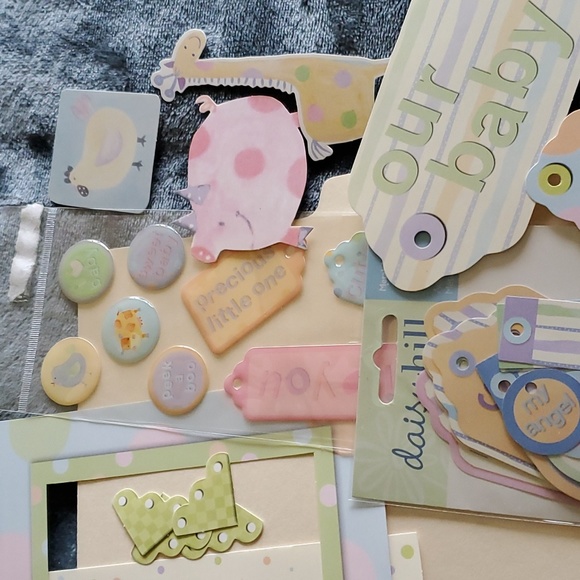 Baby Scrapbooking Sticker Bundle Daisy Hill Pig Cat Cow Giraffe - Picture 6 of 7